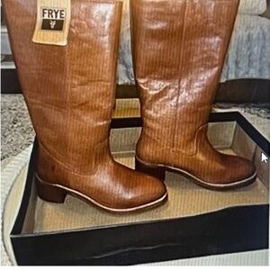 Frye Chestnut Leather Riding Boots
